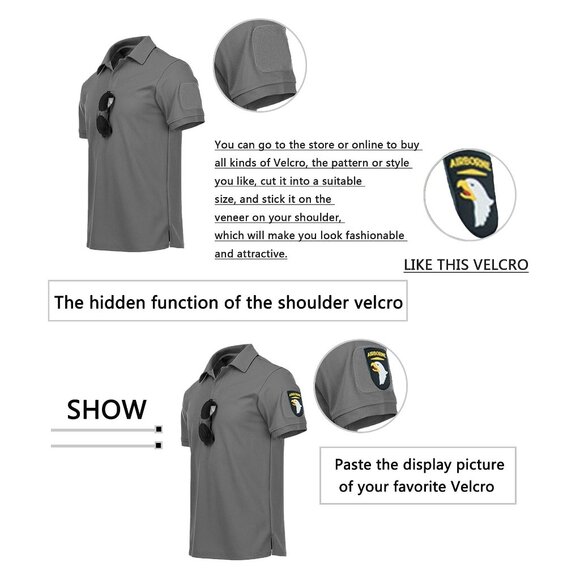 ZITY Mens Polo Shirt Cool Wicking Short Sleeve Large Gray - Picture 5 of 5